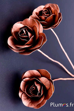 Rose en Bois - diam. 8 cm - bronze
